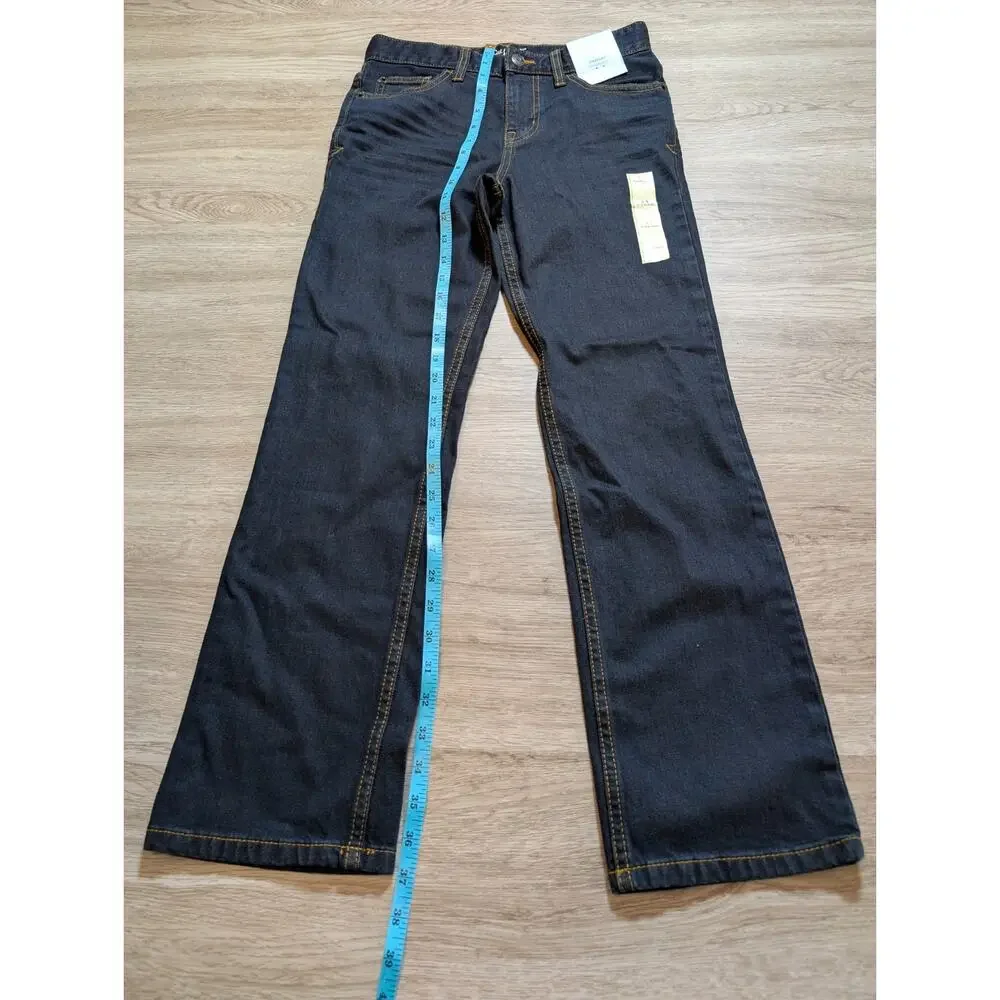 Cat & Jack Girls 12 Dark Wash Straight Recto Stretch Jeans Denim Casual NWT